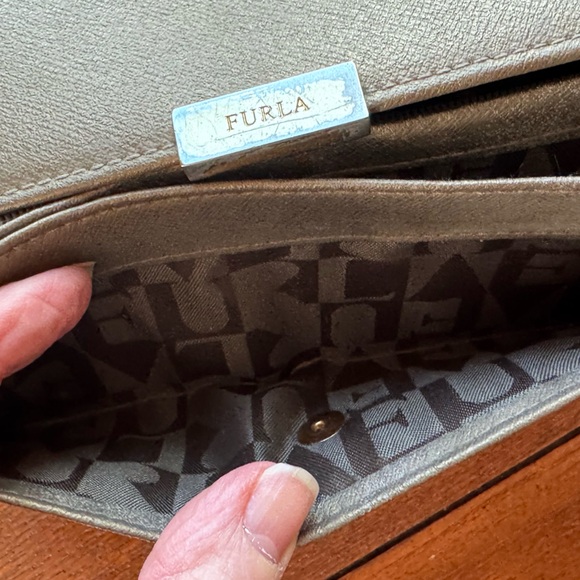 FURLA Long Flap-Style Continental Gold Tone Saffiano Leather Wallet - Picture 9 of 16